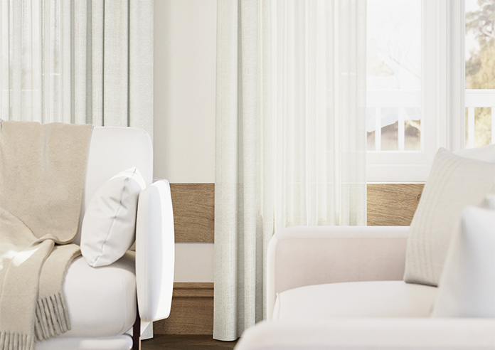 Pesaro Stripe Voile, White - Made to Measure Curtains - Image 5